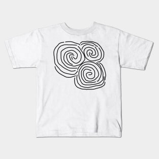 Newgrange Celtic Spiral Irish Line Drawing Kids T-Shirt